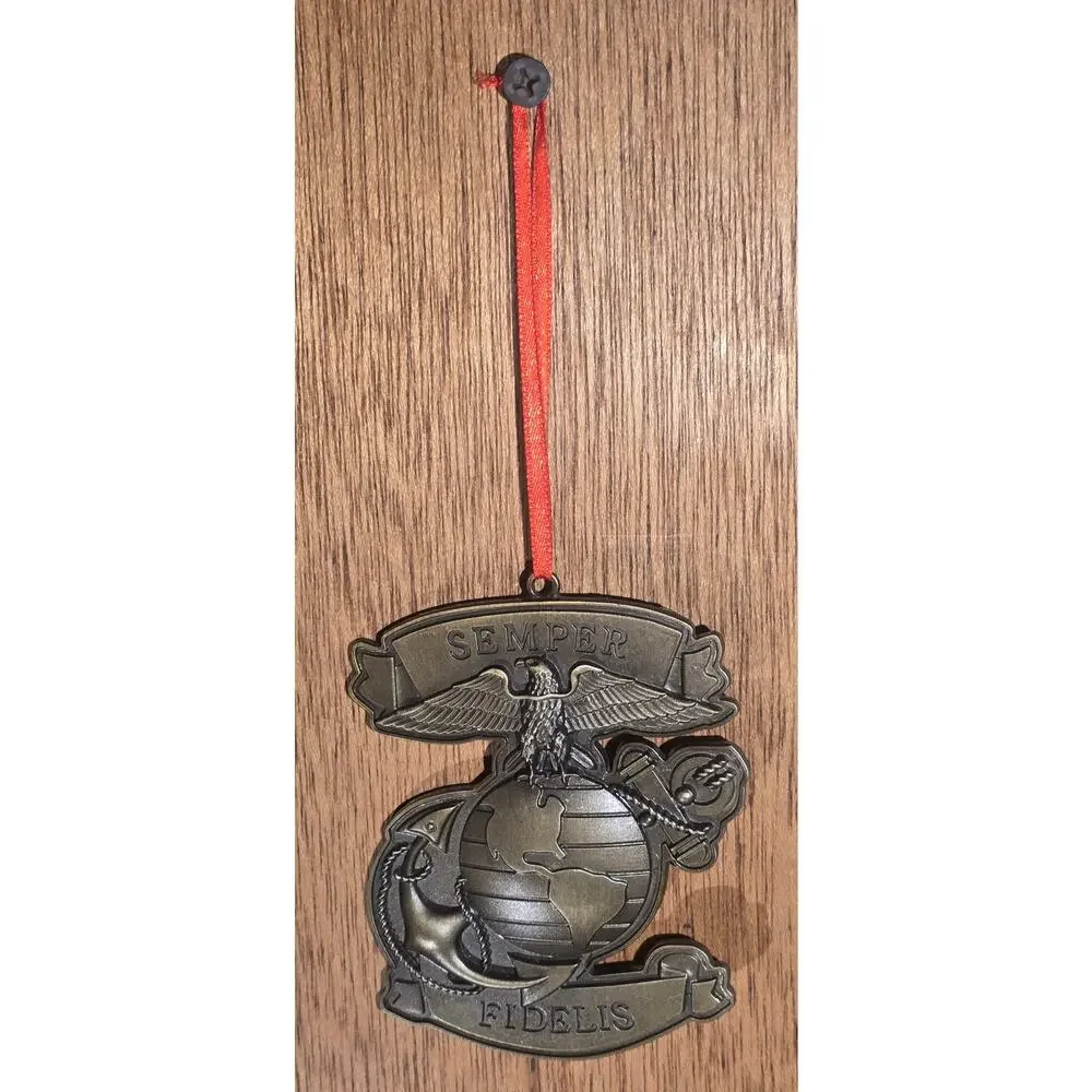US Marine Corps Christmas Ornament Lot 2 USMC Semper Fidelis Marine Holiday